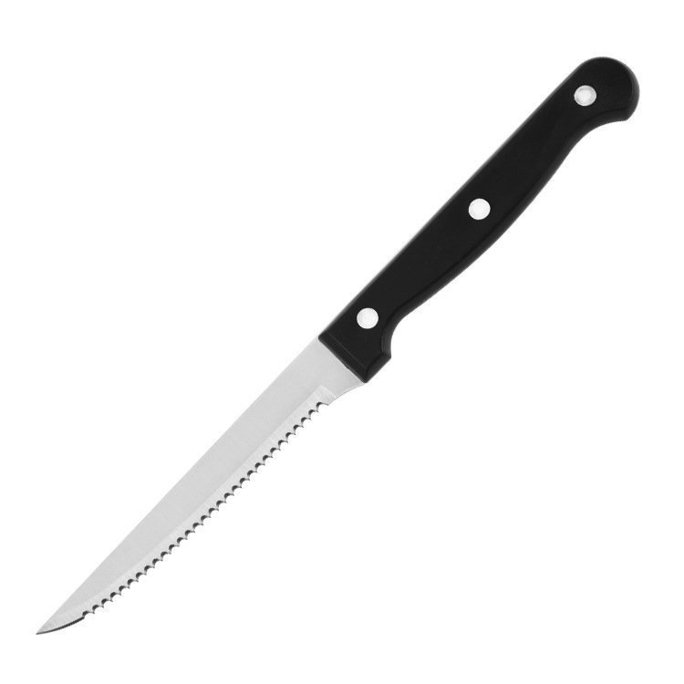 21730-main-white-clean Stainless steel serrated knife with plastic handle - Image 1