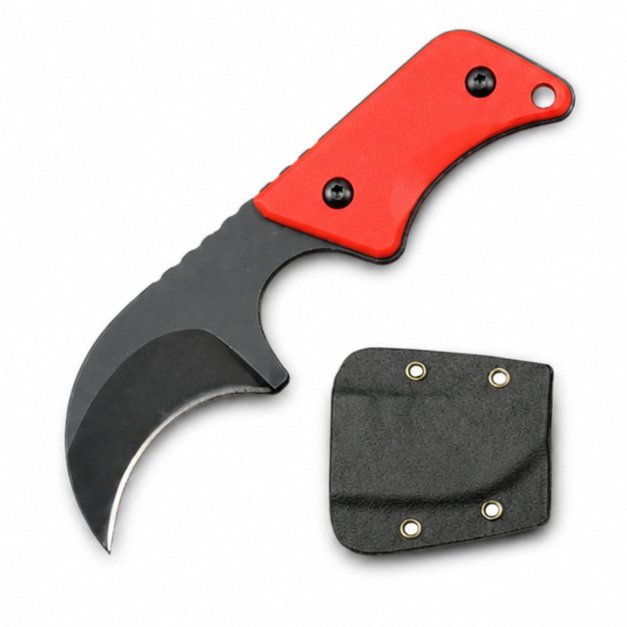 21795-main-white-clean Neck Knife G10 handle with kydex sheath EDC tool -Orange - Image 1