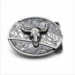 Bull head knife belt buckle knife
