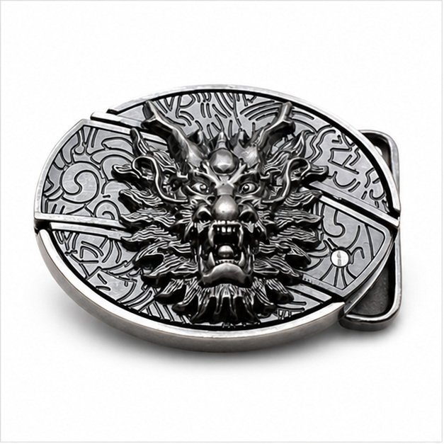 22271-main-white-clean Dragon head knife buckle belt buckle knife - Image 1
