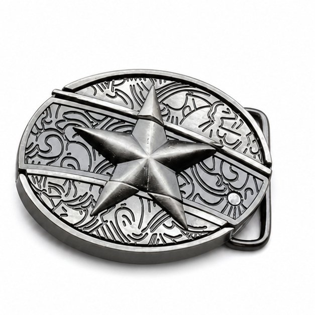 22274-main-white-clean Five-pointed star knife belt buckle knife - Image 1