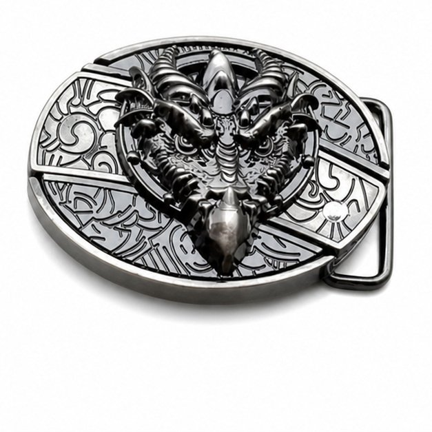 22278-main-white-clean Round dragon knife belt buckle knife - Image 1