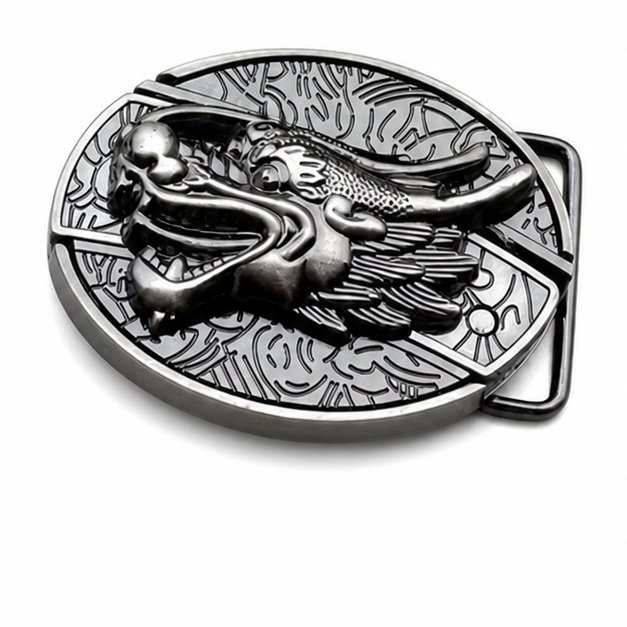 22280-main-white-clean Round dragon knife belt buckle knife - Image 1