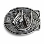 Horse head knife belt buckle knife