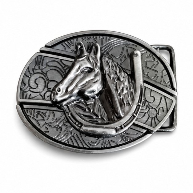 22288-main-white-clean Horse head knife belt buckle knife - Image 1