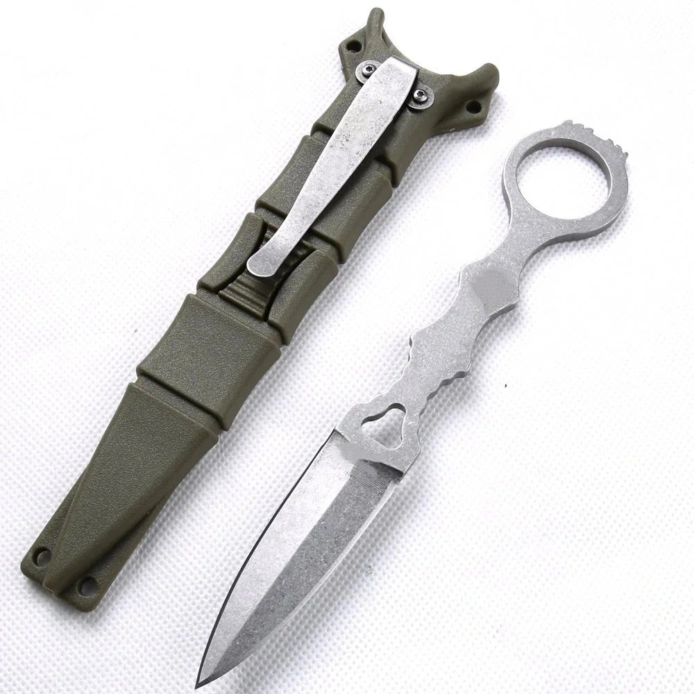 22383-main-white-clean Compact Hunting Knife – Fixed Blade Survival EDC Knife with Sheath - Image 1