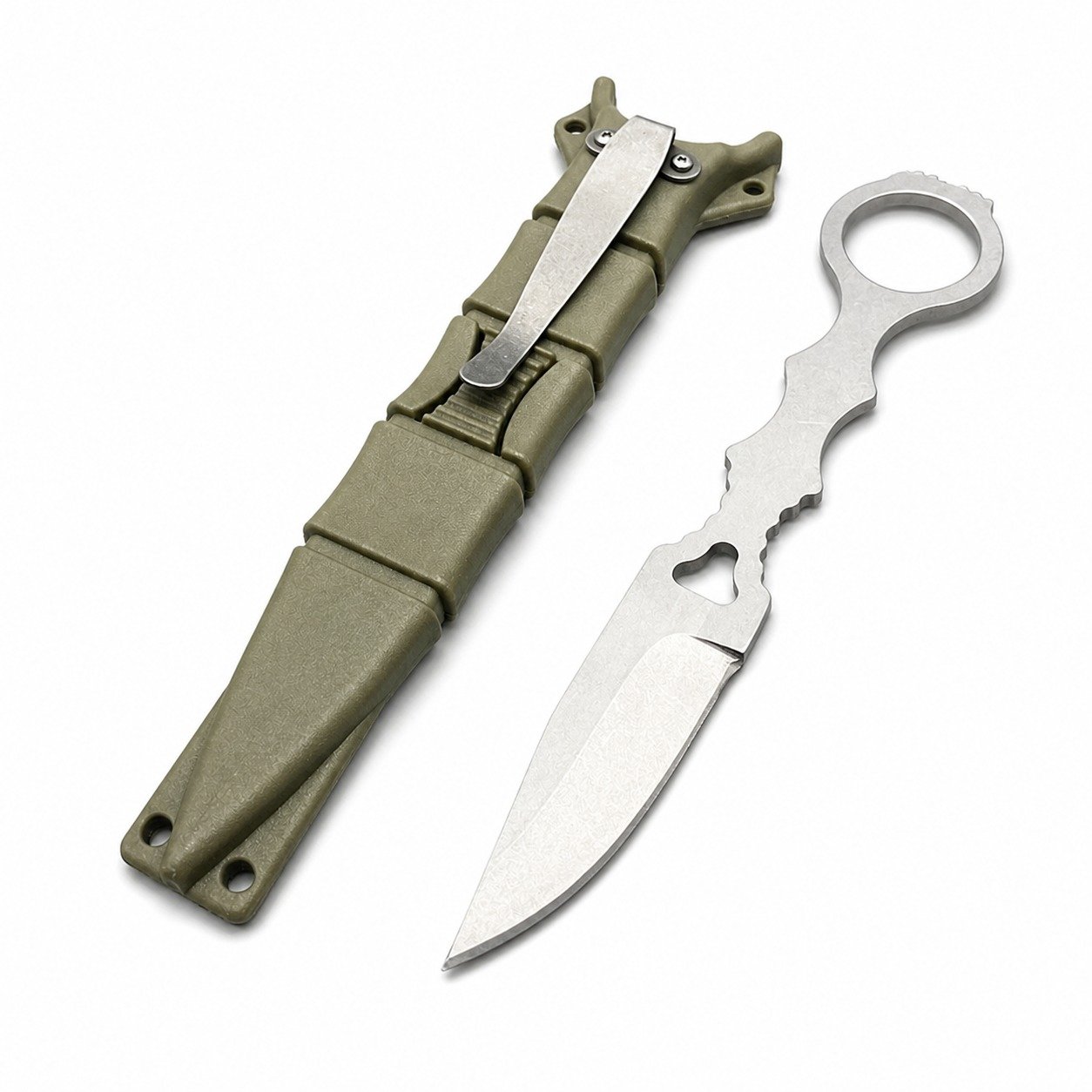 22385-main-white-clean Outdoor hunting small straight knife butterfly 176 survival camping knife EDC portable knife - Image 1