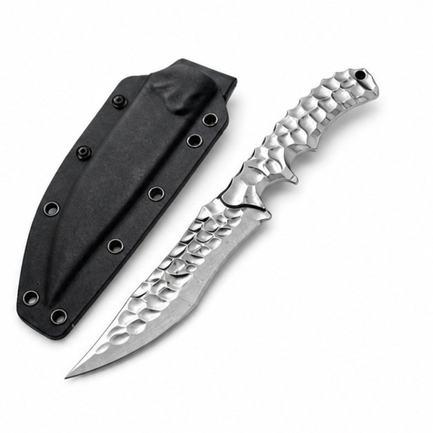 22401-main-white-clean Ice straight knife, high hardness and sharp hunting knife, carry-on straight knife - Image 1