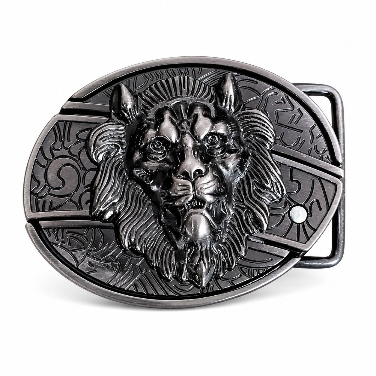22679-main-white-clean Lion knife belt buckle knife - Image 1