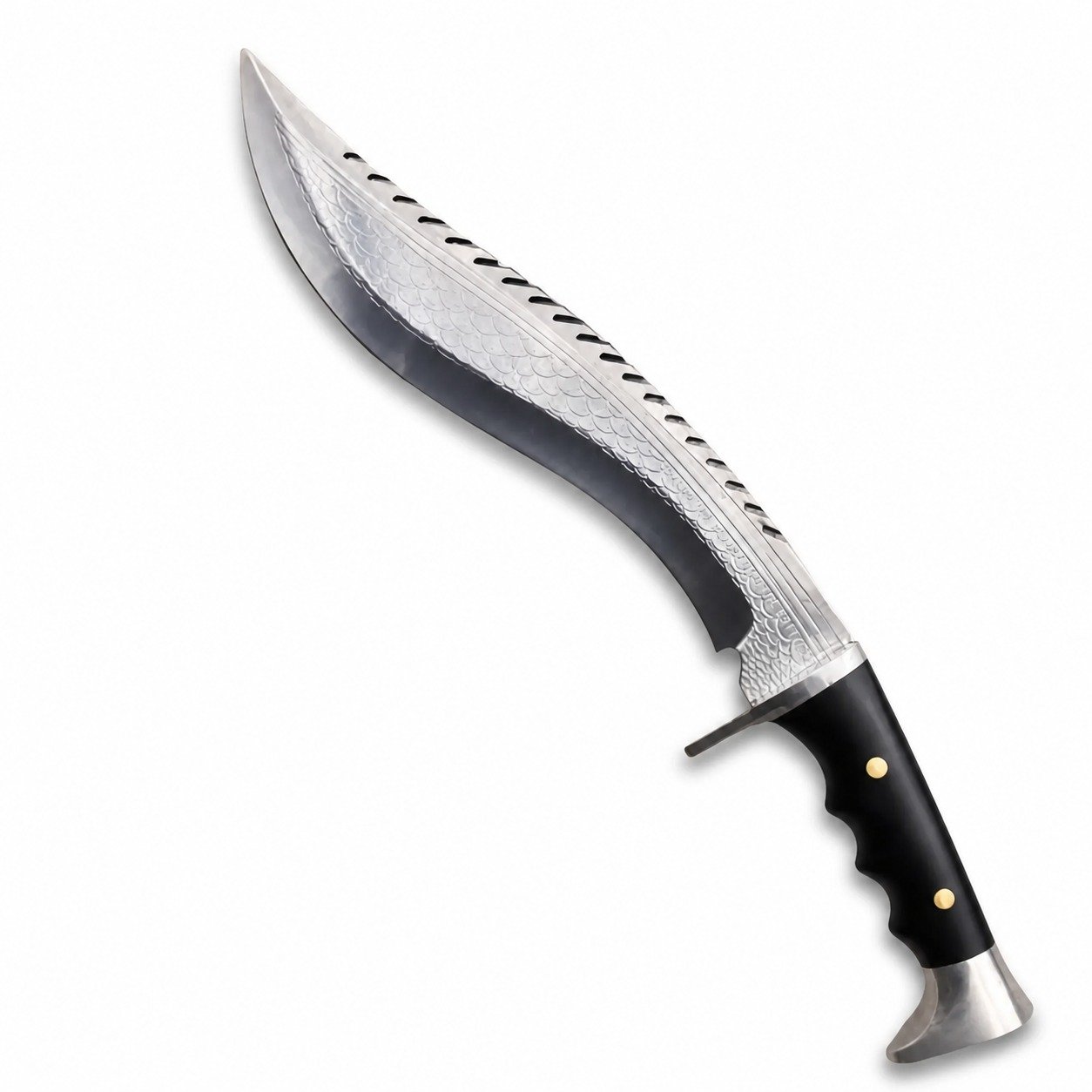 24335-main-white-clean Dragon Scale kukri Knife, A8 Alloy Steel One-Piece kukri Knife - Image 1