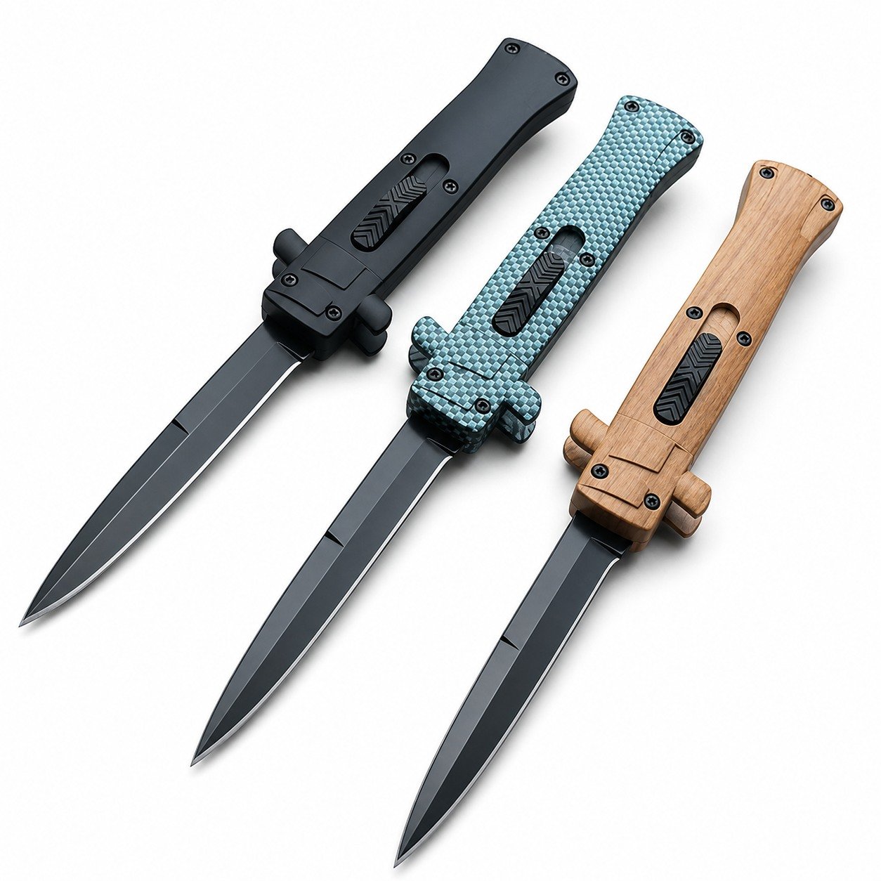 44516-main-white-clean 9 Inch Italian Stiletto OTF Automatic Knife - Image 1