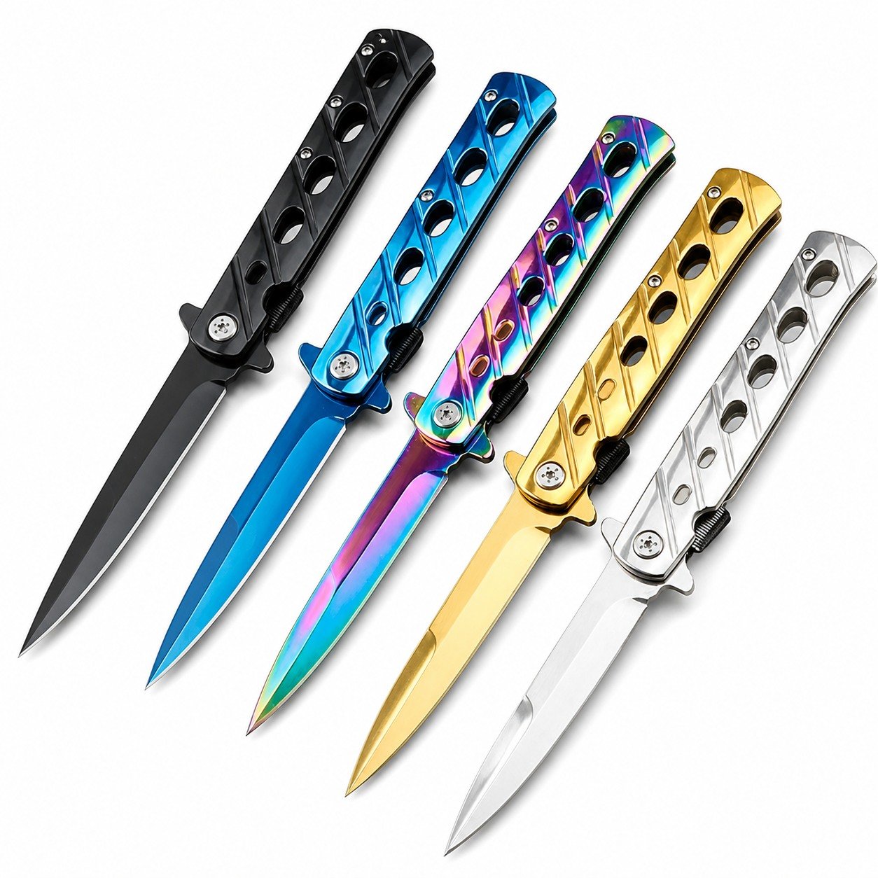 44558-main-white-clean Outdoor Folding Stiletto Knife – Survival Flick Knife (Upgraded Version) - Image 1