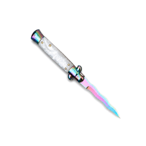 Colorful Wave Blade Stiletto Knife – Automatic Flick Knife Set with Mixed Handles - Image 2