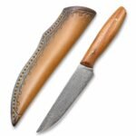 Damascus Fruit Knife with Red Sandalwood Handle