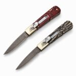 AKC Classic Round-Handle Copper-Inlay Damascus Side-Opening Knife