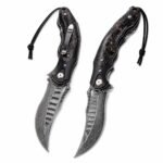 Abyss Damascus Quick-Opening Folding Knife