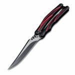 Unique Black-and-Red Handle Flipper Folding Knife