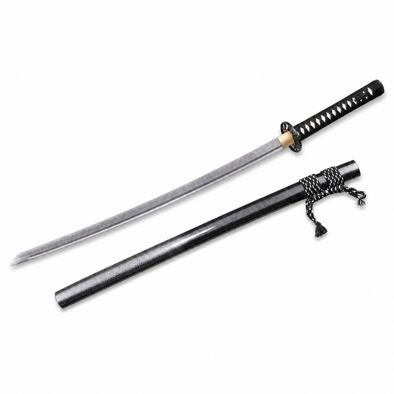 46743-main-white-clean Ghost Handmade Leaf-Pattern Samurai Fixed Blade Knife - Image 1