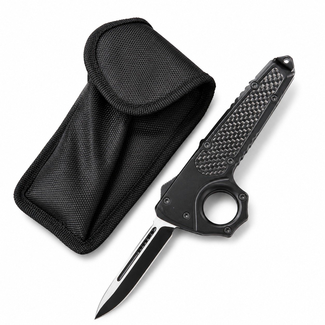 46953-main-white-clean Microtech Troodon Ring-Handle OTF Knife - Image 1