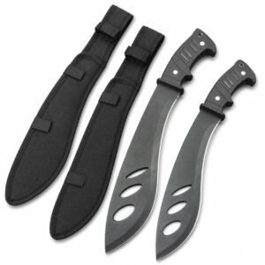 Three-Eye Kukri Knife with Rubber Handle