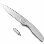 Bear Head Storm Titanium Handle Folding Knife