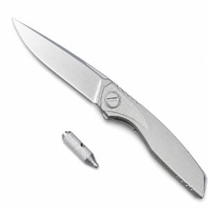 Bear Head Storm Titanium Handle Folding Knife