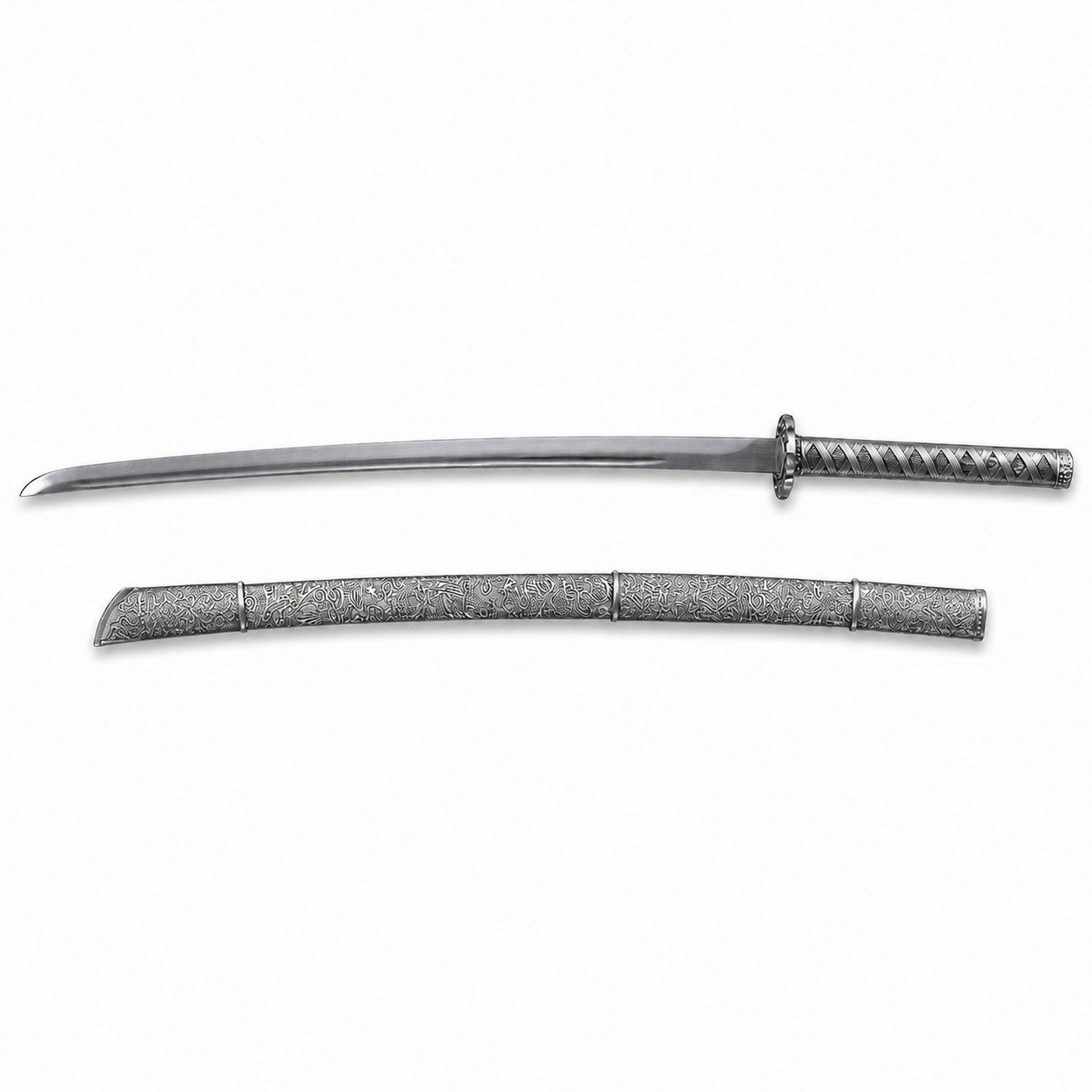 47238-main-white-clean Silver Dragon Warrior Fixed Blade Knife - Image 1
