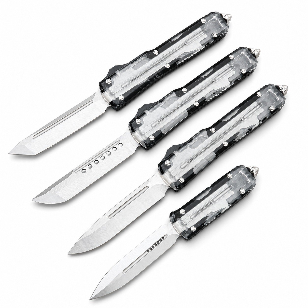 47576-main-white-clean Microtech Transparent UT White Shell OTF Knife - Image 1