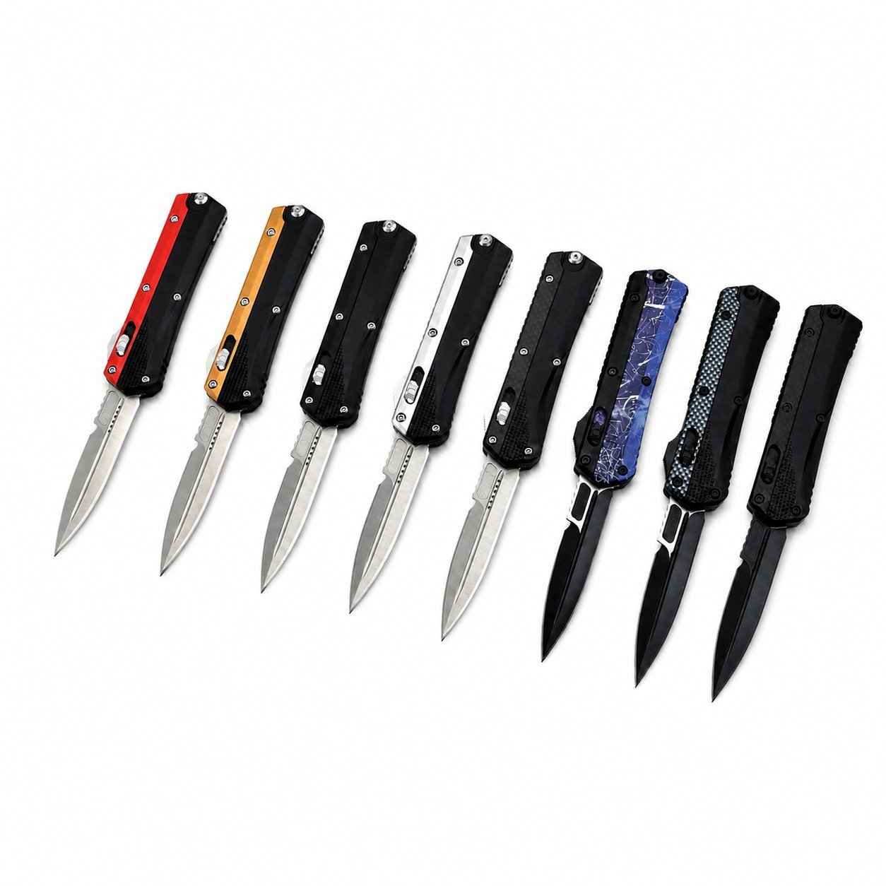 47642-main-white-clean New Network Dot Zinc-handle Snake God OTF Knife - Image 1