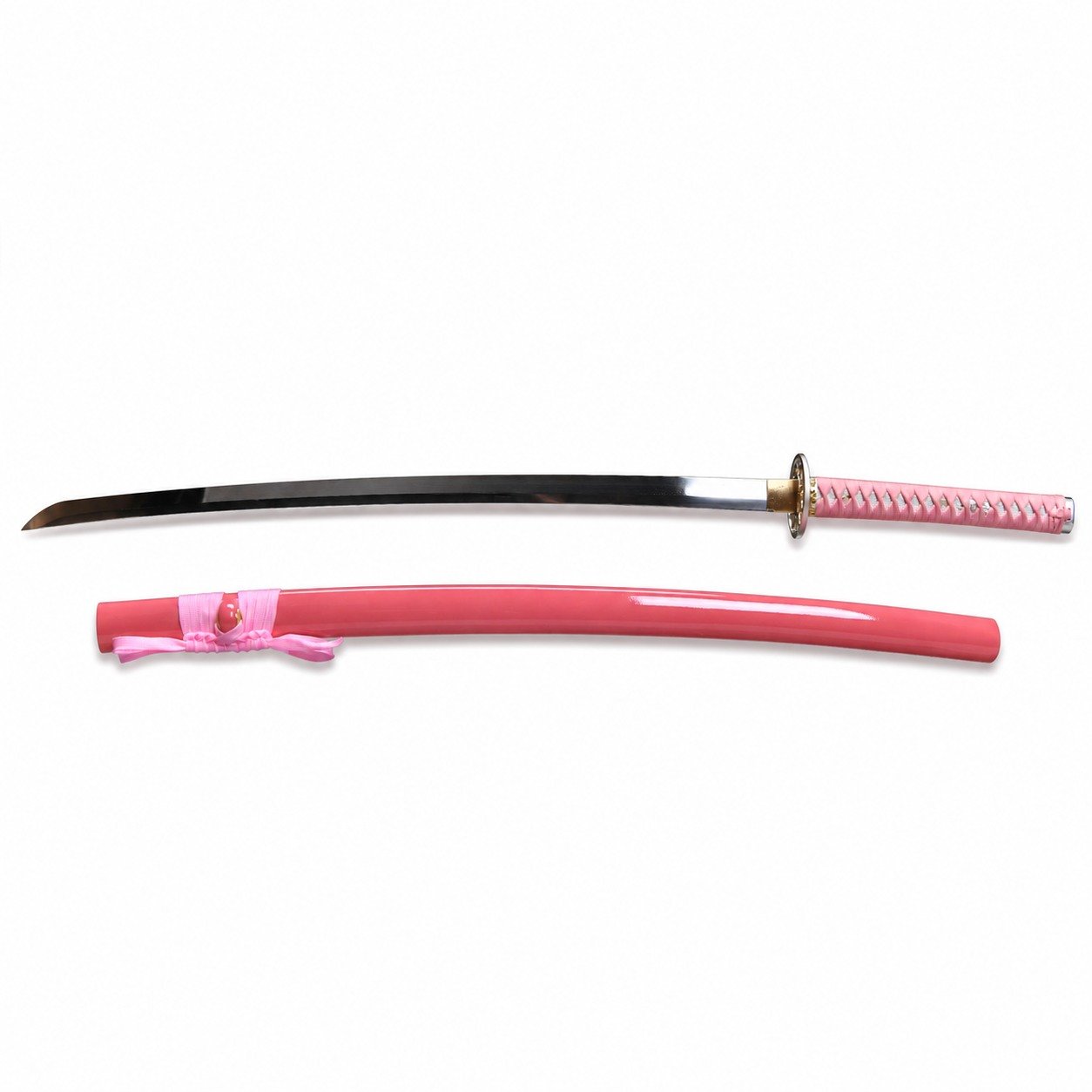 47686-main-white-clean Pink Mirrored Samurai Fierce Dragon 26-inch Fixed Blade Knife - Image 1
