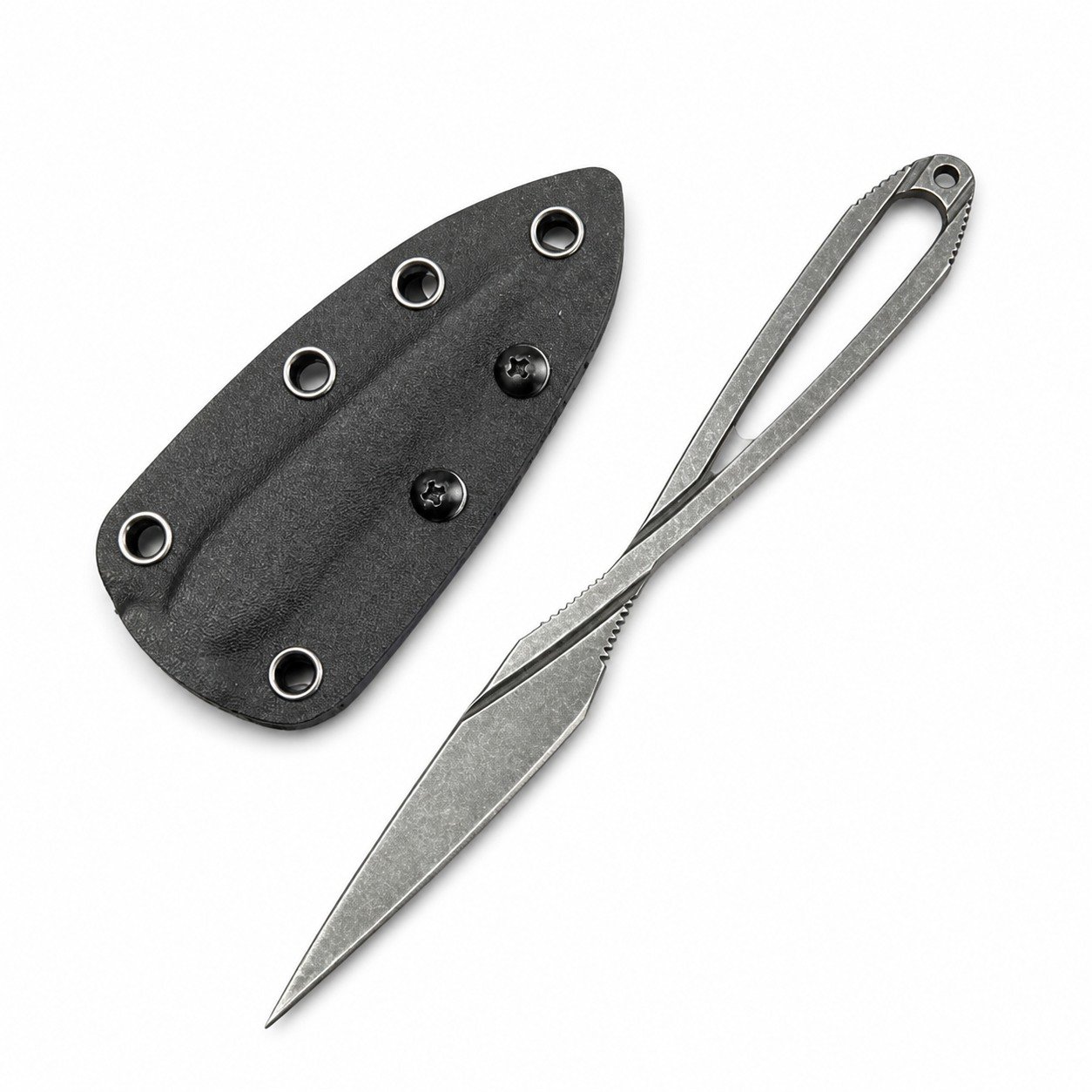 47848-main-white-clean Triangular Spines Fixed Blade Knife - Image 1