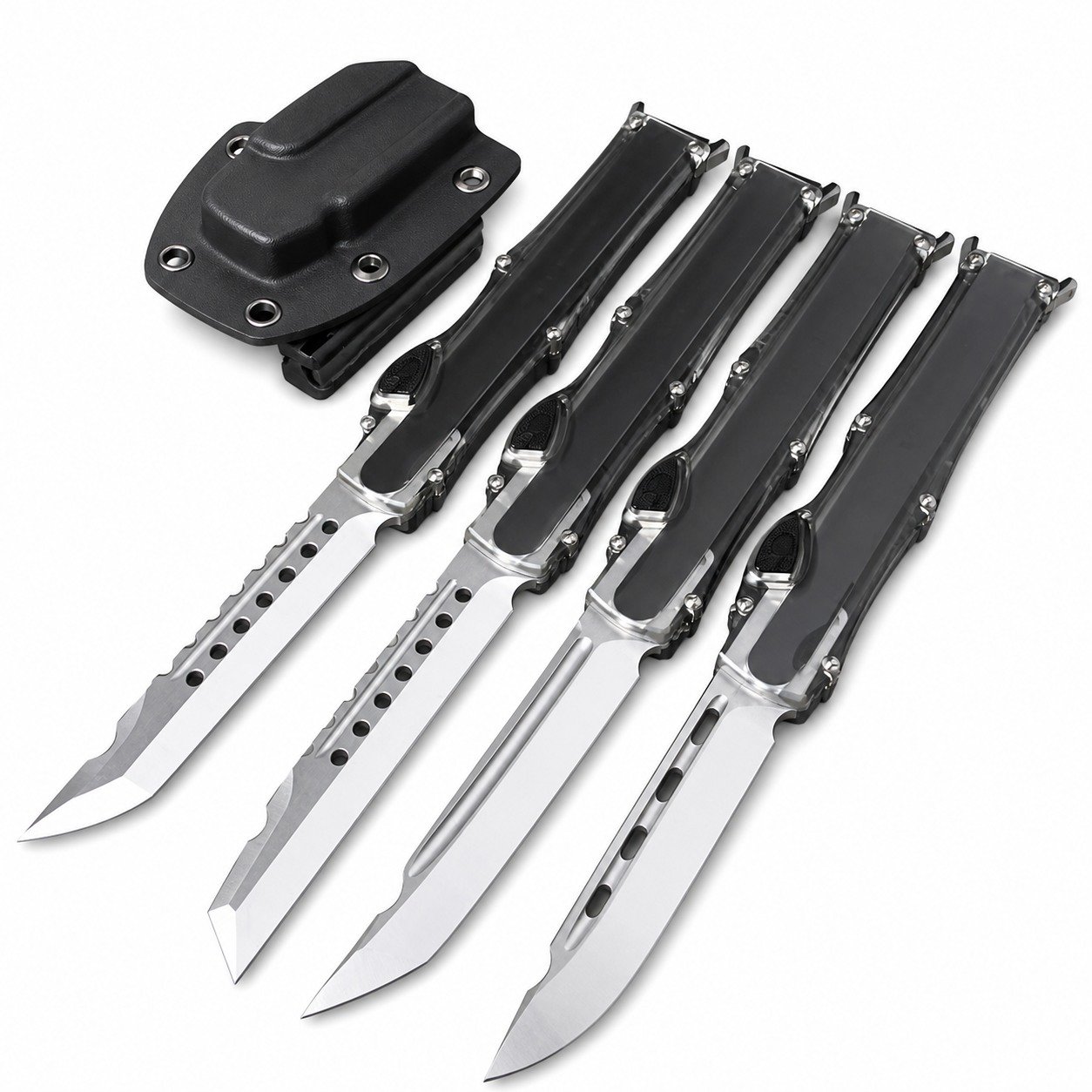 47866-main-white-clean Microtech Halo 6th Generation Transparent Handle OTF Knife - Image 1