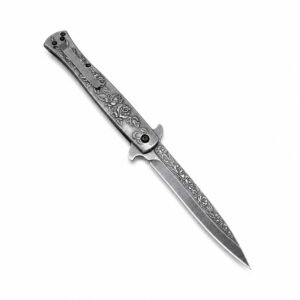 Swordfish Rose Relief Fold Folding Knife