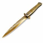 A Folding Knife Of A Gold-embossed Swordfish