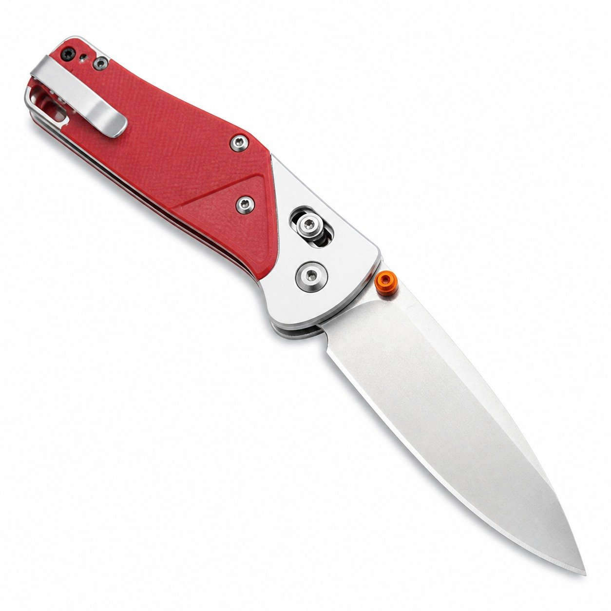 48242-main-white-clean Butterfly 535-9 Red And White G10 Handle Folding Knife - Image 1