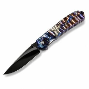 Crispy Sands Damascus Mirror DLC Titanium Shank SF Folding Knife