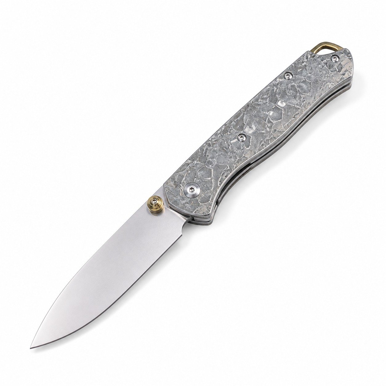 48302-main-white-clean Butterfly 535 M390 Stone Wash Blade Titanium Laser Shank SF - Image 1