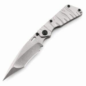 The Advancer Is A Stone Wash, Concave Grinding, Titanium Handle Folding Knife