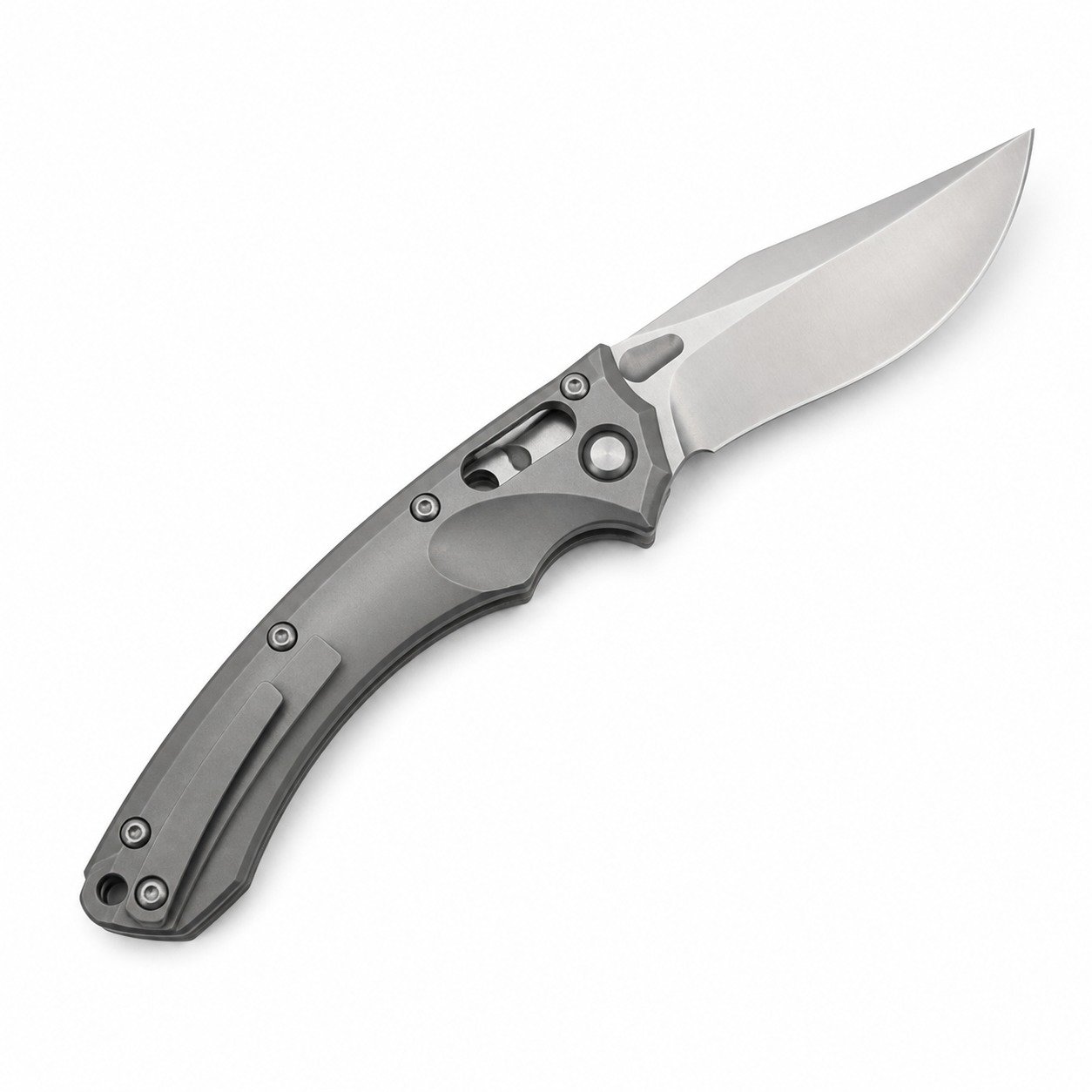 48757-main-white-clean Microtech Amphibious Titanium Alloy Handle Folding Knife - Image 1