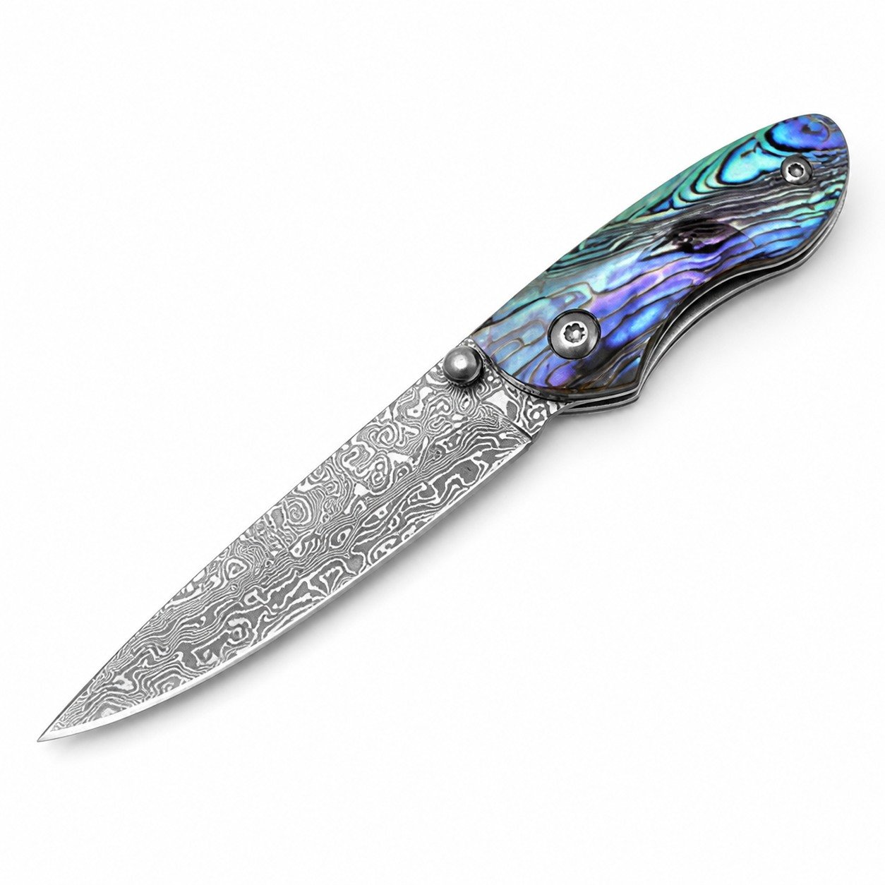 48763-main-white-clean Baobei Is A Big Damascus With A Small Turn Folding Knife - Image 1