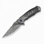 The Black Scorpion Of The Desire For Fire Is Broken By The Great Damascus Folding Knife
