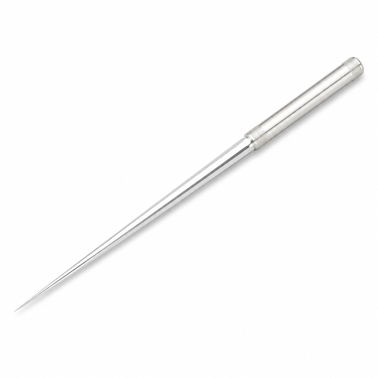 49040-main-white-clean 56 Triangular Silver Fixed Blade Knife - Image 1