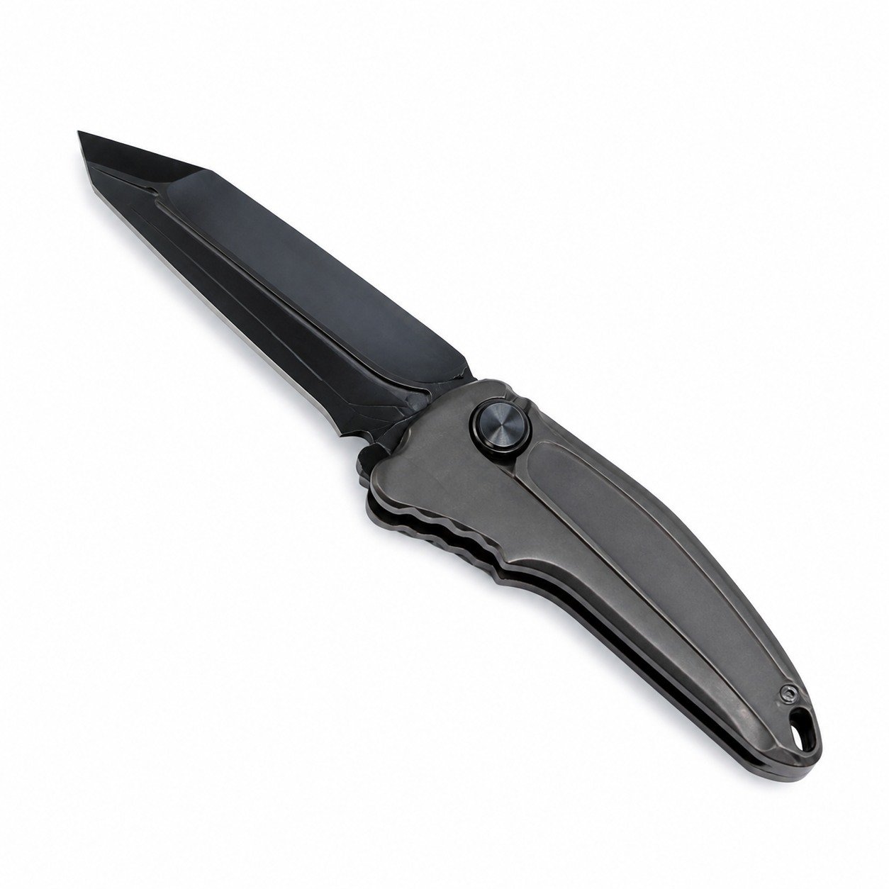 49130-main-white-clean Microtech Delta DLC All Black M390 Titanium Alloy Shunfeng Folding Knife - Image 1