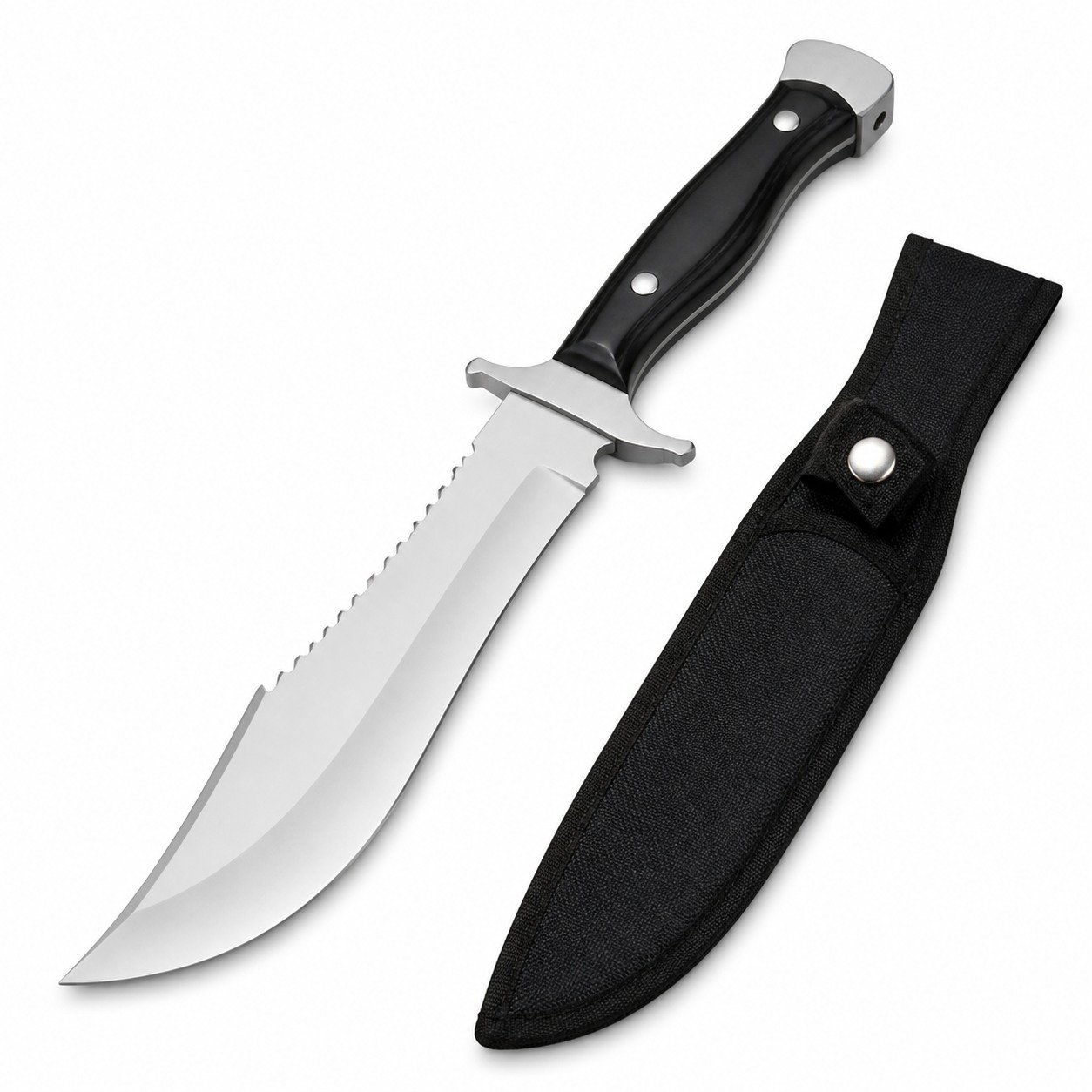 49204-main-white-clean Jungle Wolf Foreign Trade Edition Black Titanium Fixed Blade Knife - Image 1