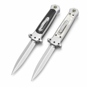 AKC 9-inch Vertical Jump Skull Handle Double-edged OTF Knife