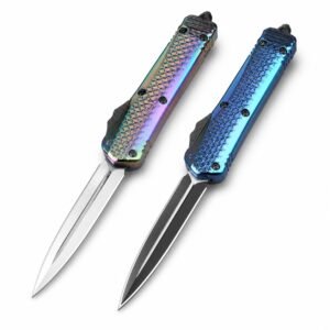 Zinc-handle Microtech, Snake God Scales Jump Straight Up OTF Knife