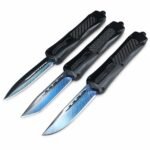 (F396) Butterfly 3300 Straight Blue Titanium Twin Peaks OTF Knife