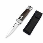The New Version Of The Bouncy Fish Side-jumping Has A Brown Handle And A Chicken Wing Wood Handle Switchblade