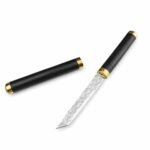 (D89) The Magical Medicine Brush Is A Great Damascus Fixed Blade Knife