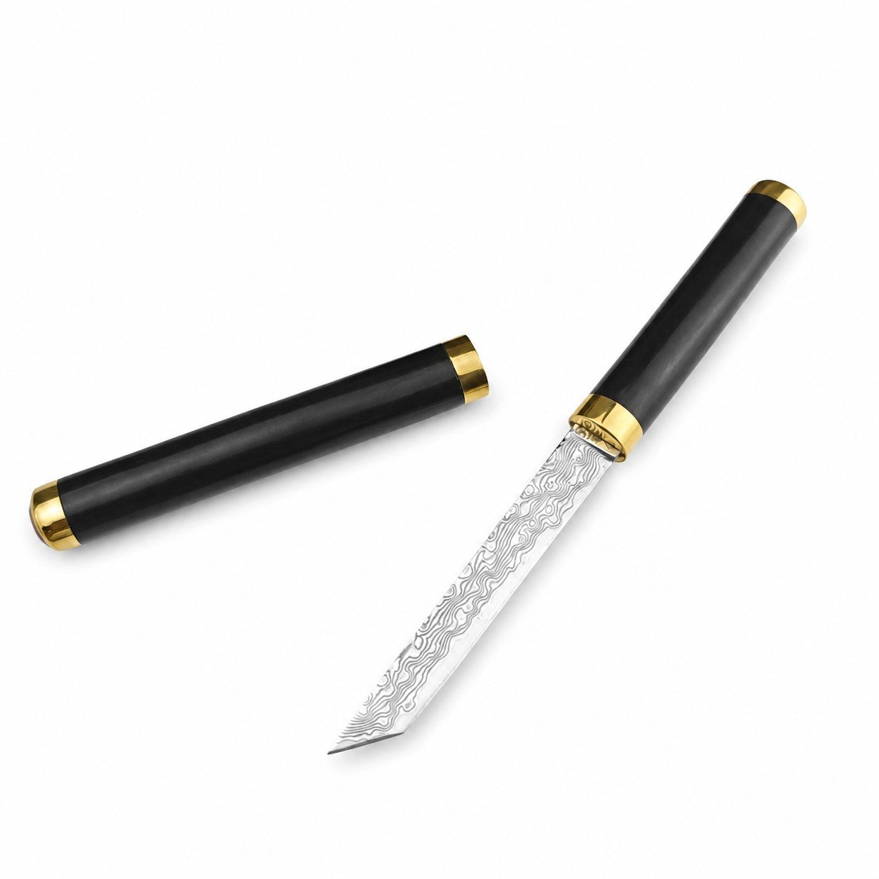 49923-main-white-clean (D89) The Magical Medicine Brush Is A Great Damascus Fixed Blade Knife - Image 1